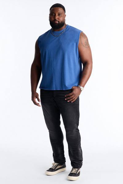 Cropped Muscle Tee - Blue