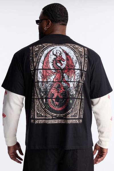 Twofer Through The Looking Glass Long Sleeve Tee - Black