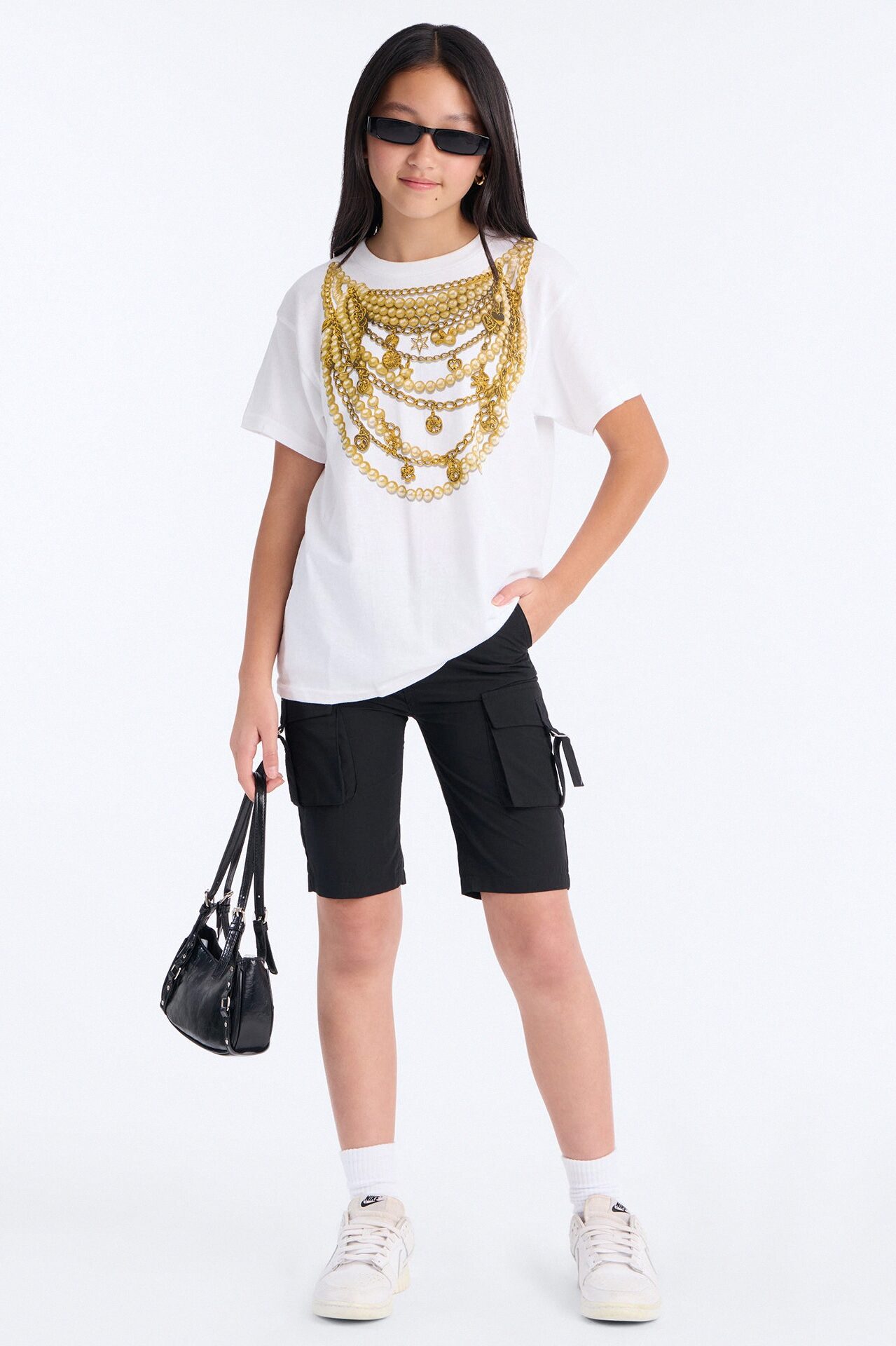 Mini Chains On My Neck Oversize Tee - Off White