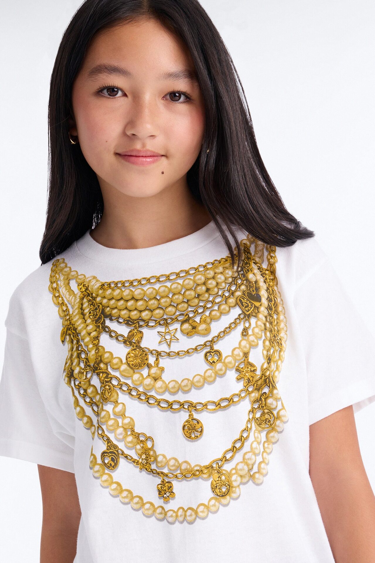 Mini Chains On My Neck Oversize Tee - Off White