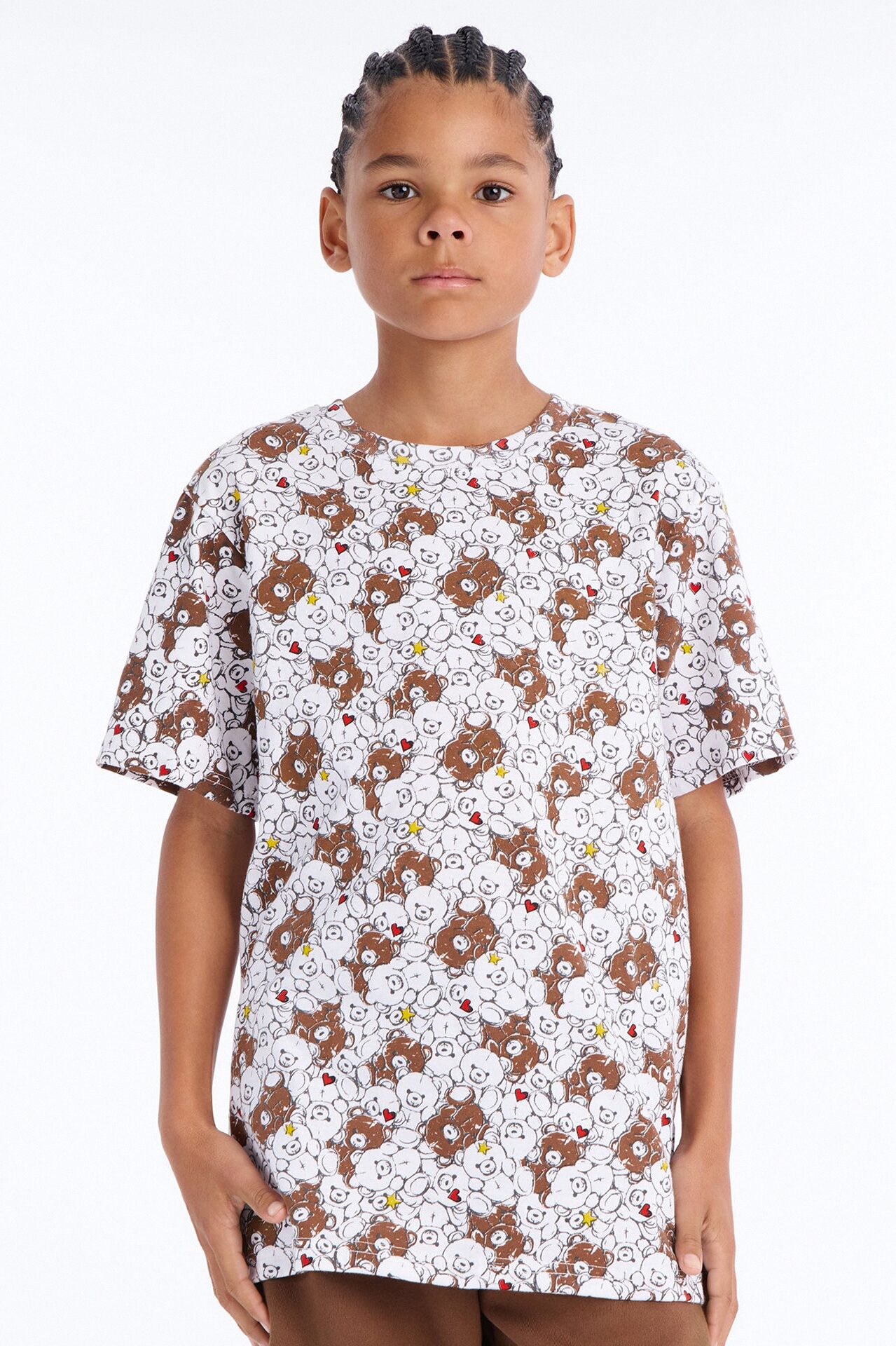 Mini Bears Everywhere Short Set - Brown/combo