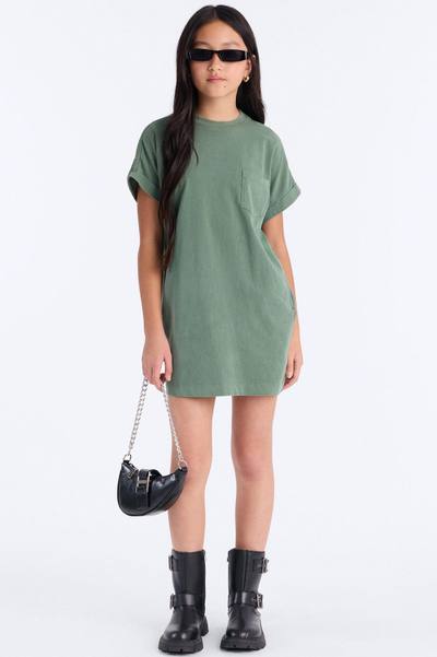 Mini Krystal TShirt Dress - Green