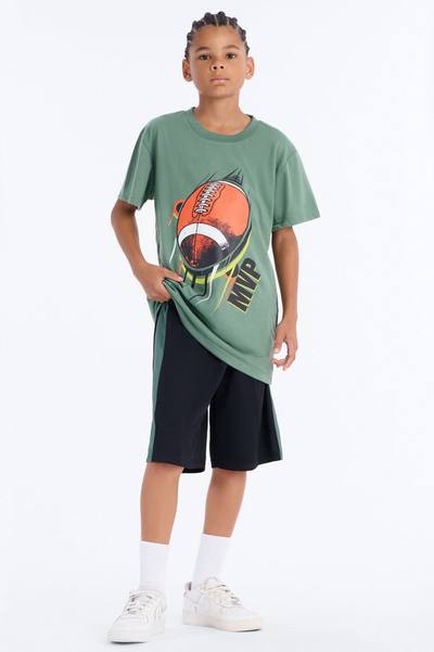 Mini The Real MVP Short Set - Olive/combo