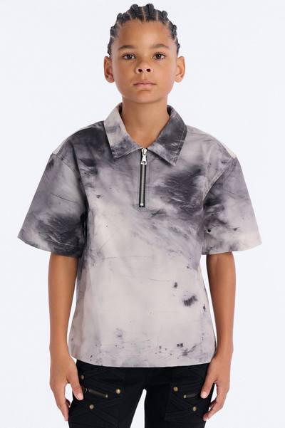 Mini Smokey Zip Polo - Grey