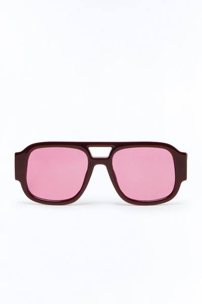 Jet Set Aviator Sunglasses - Burgundy
