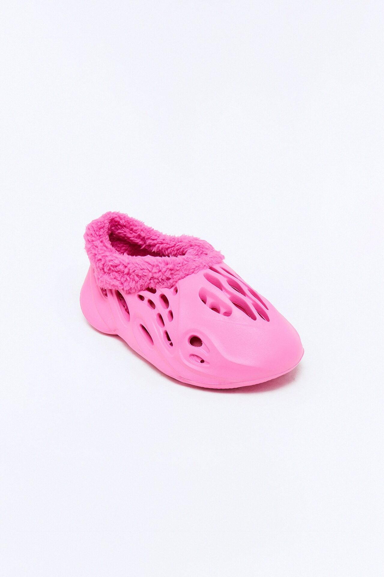 Mini Staying Up Fur Lined Slide - Fuchsia