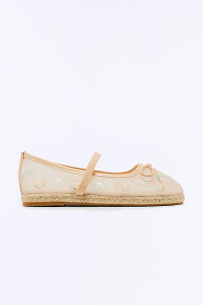 Mini Delilah Mesh Espadrilles - Beige