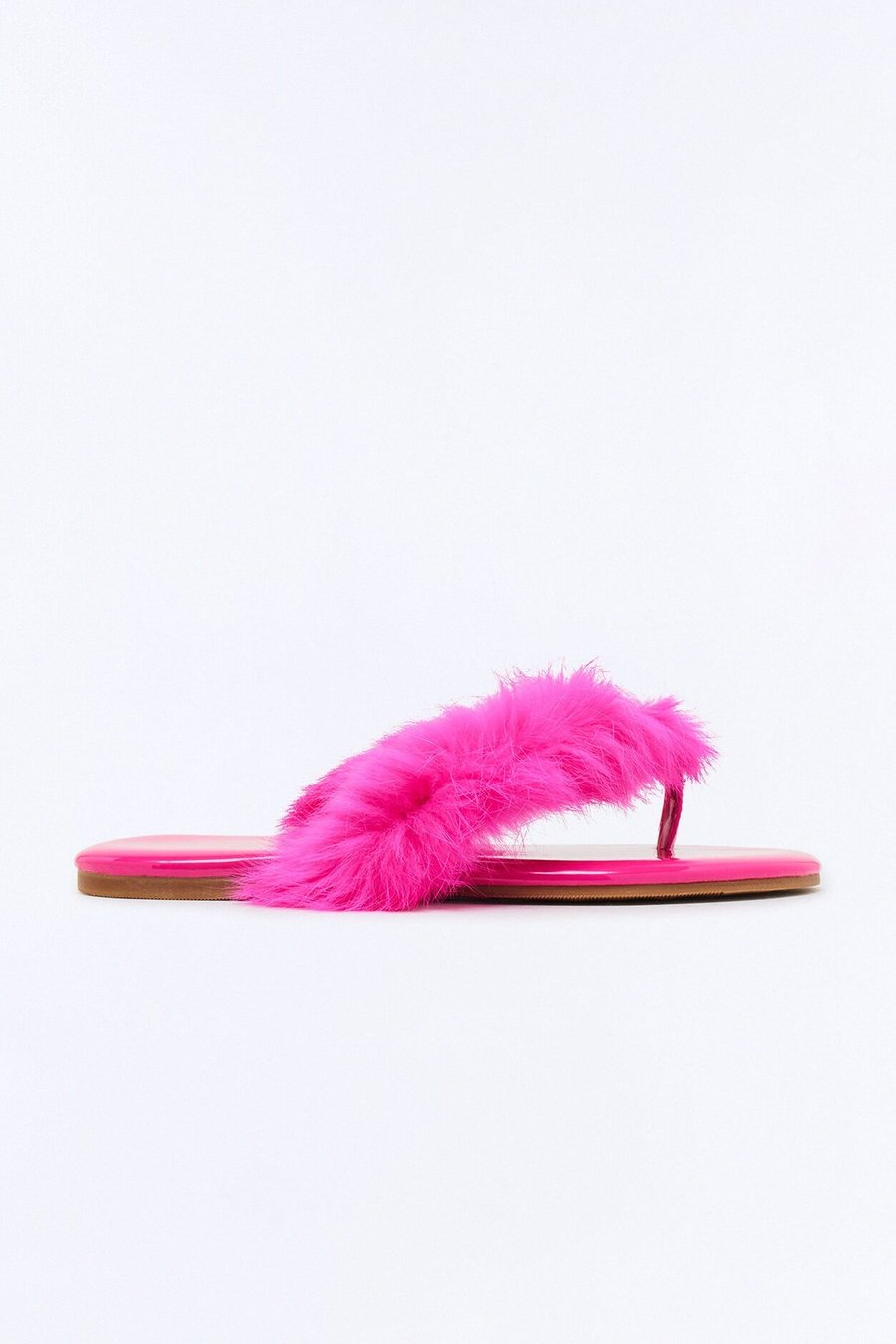 Amory Faux Fur Flip Flops - Pink