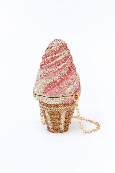 Scoop Of Sparkle Rhinestone Clutch - Gold Multi Color