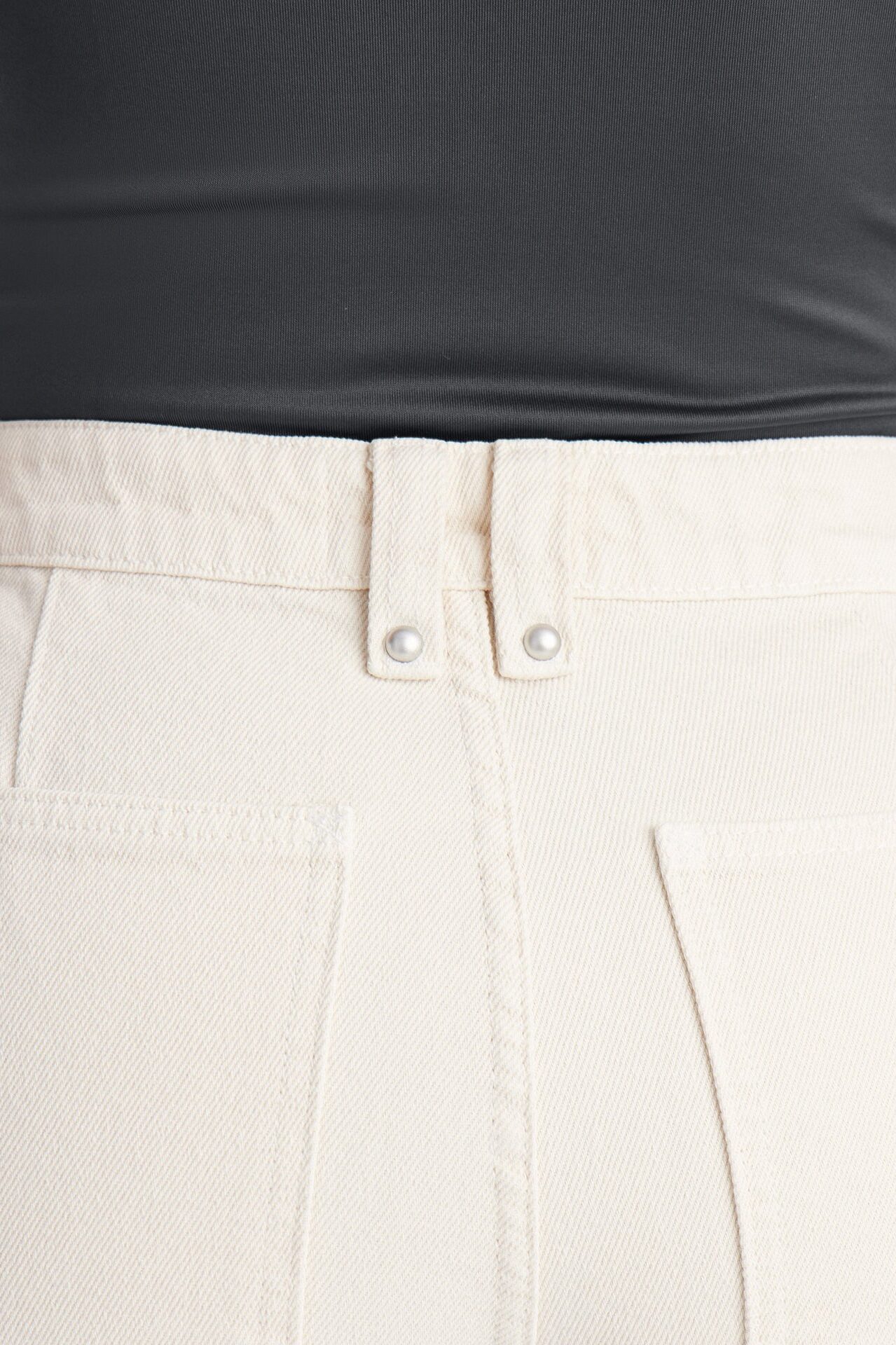 Carolina High Rise Denim Shorts - Cream