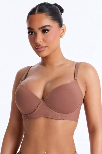 Pure Ease Seamless Lightly Padded Underwire Bra - Brown