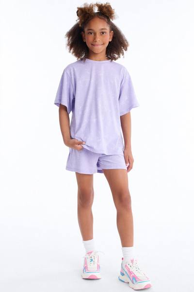 Mini Kelsey Is Fun Short Set - Lilac