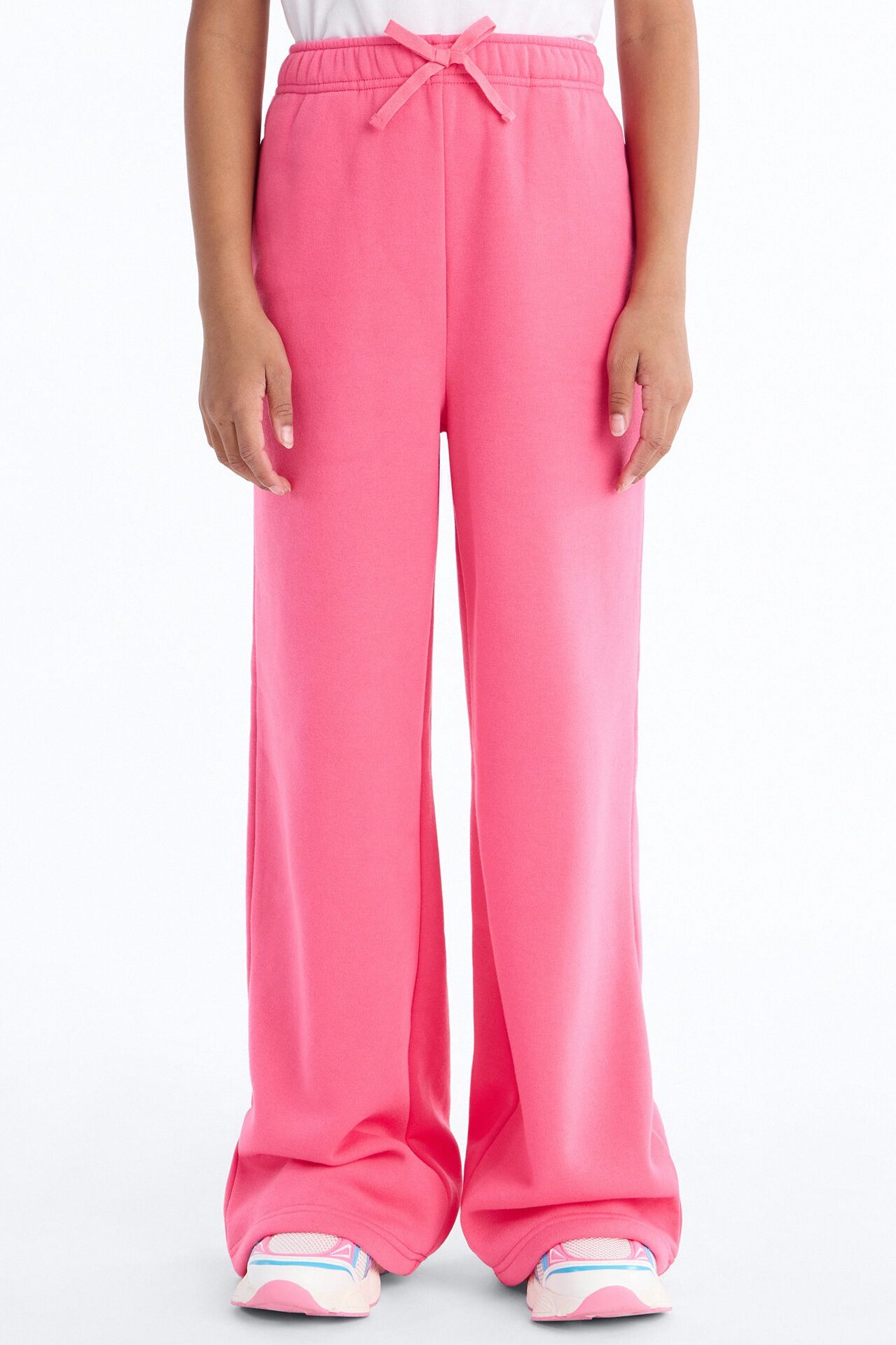 Mini Tell Me More Sportscore Wide Leg Sweatpants - Hot Pink
