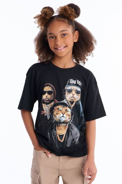 Mini Thug Life Kittys Tee - Black