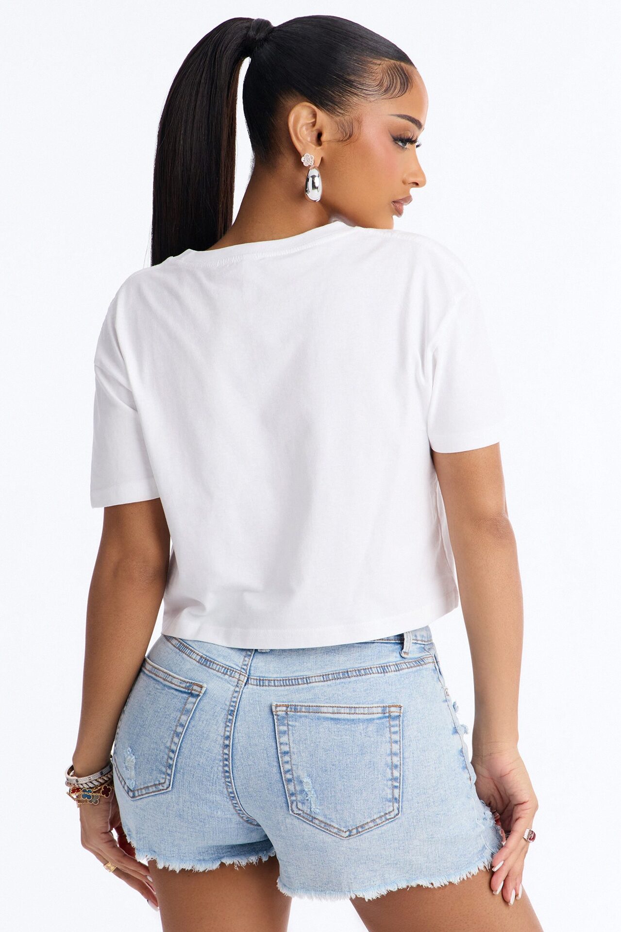 Simple And Modern Cropped Tee - White