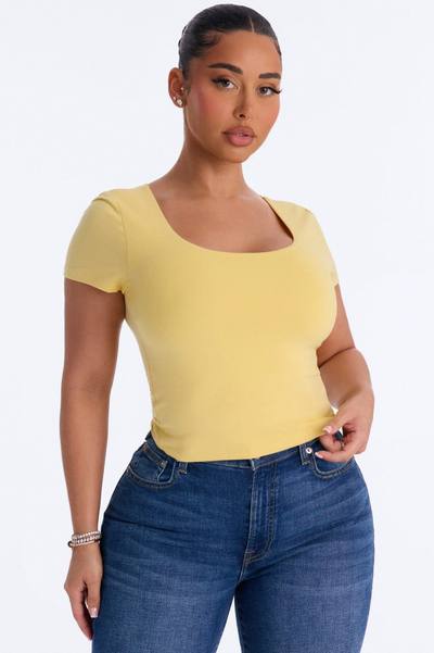 Marissa Double Lined Basic Top - Yellow