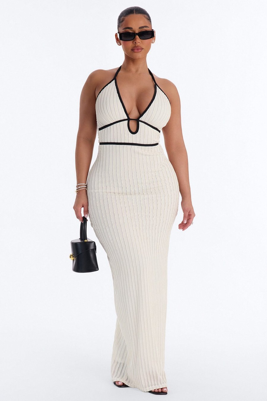 Sunlit Bliss Textured Maxi Dress - White