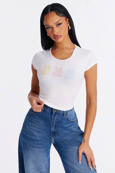 Easter Plush Bunnies Baby Tee - White