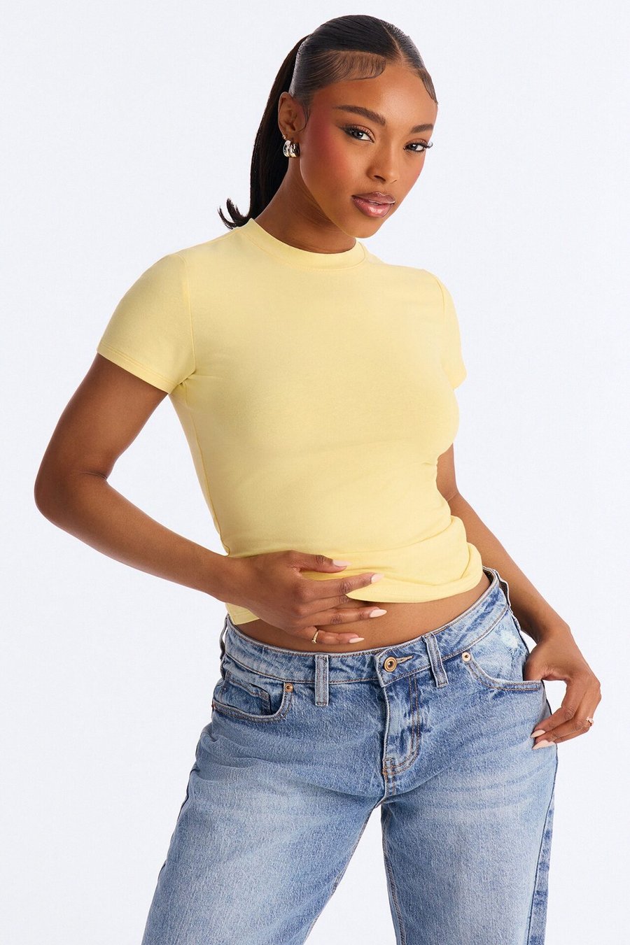 Camilla Classic Fit Crew Neck Tee - Yellow