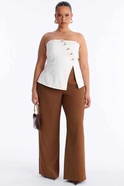 Denim Therapy Asymmetrical Tube Top - White