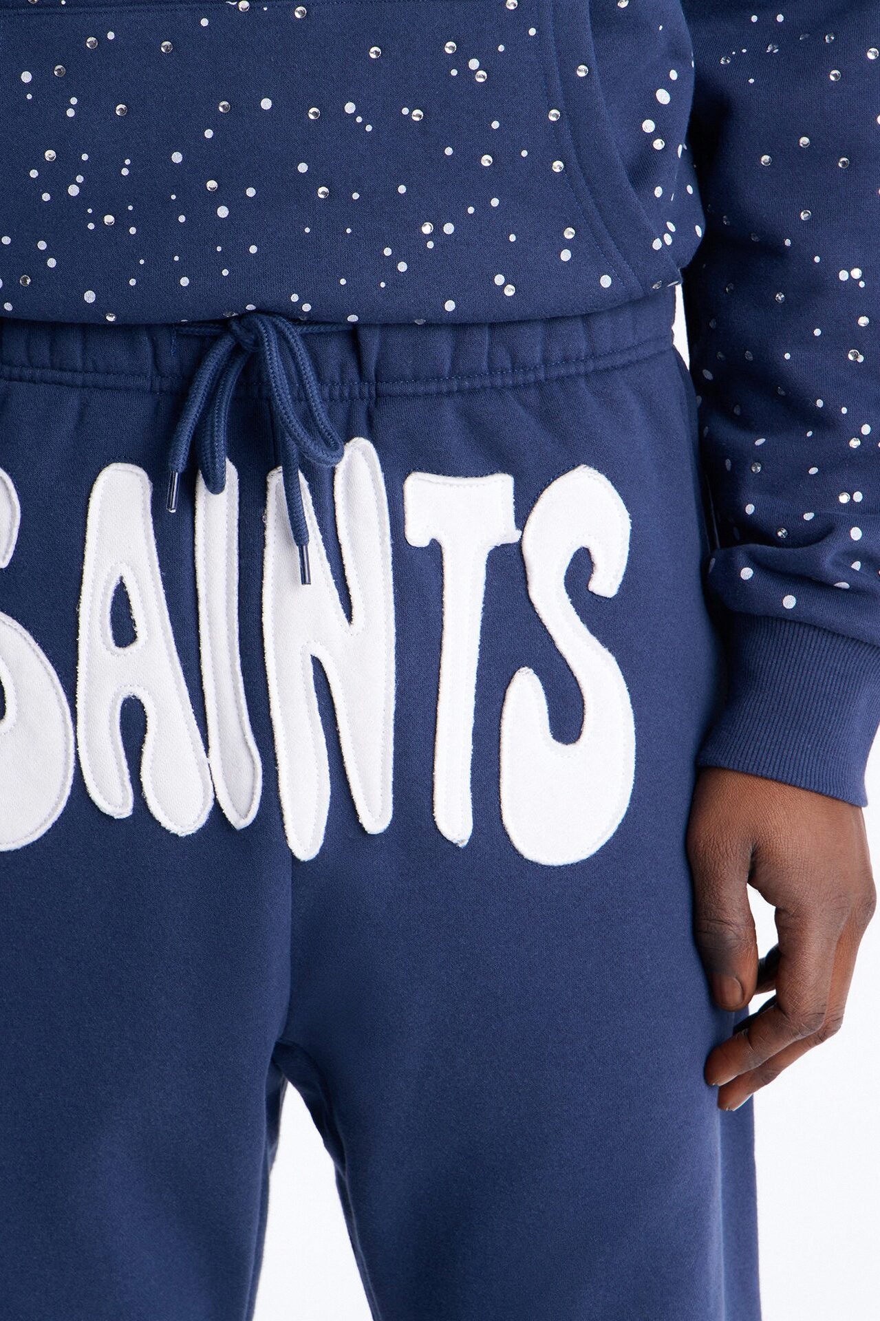 Saints Rhinestones Sweatpants - Navy
