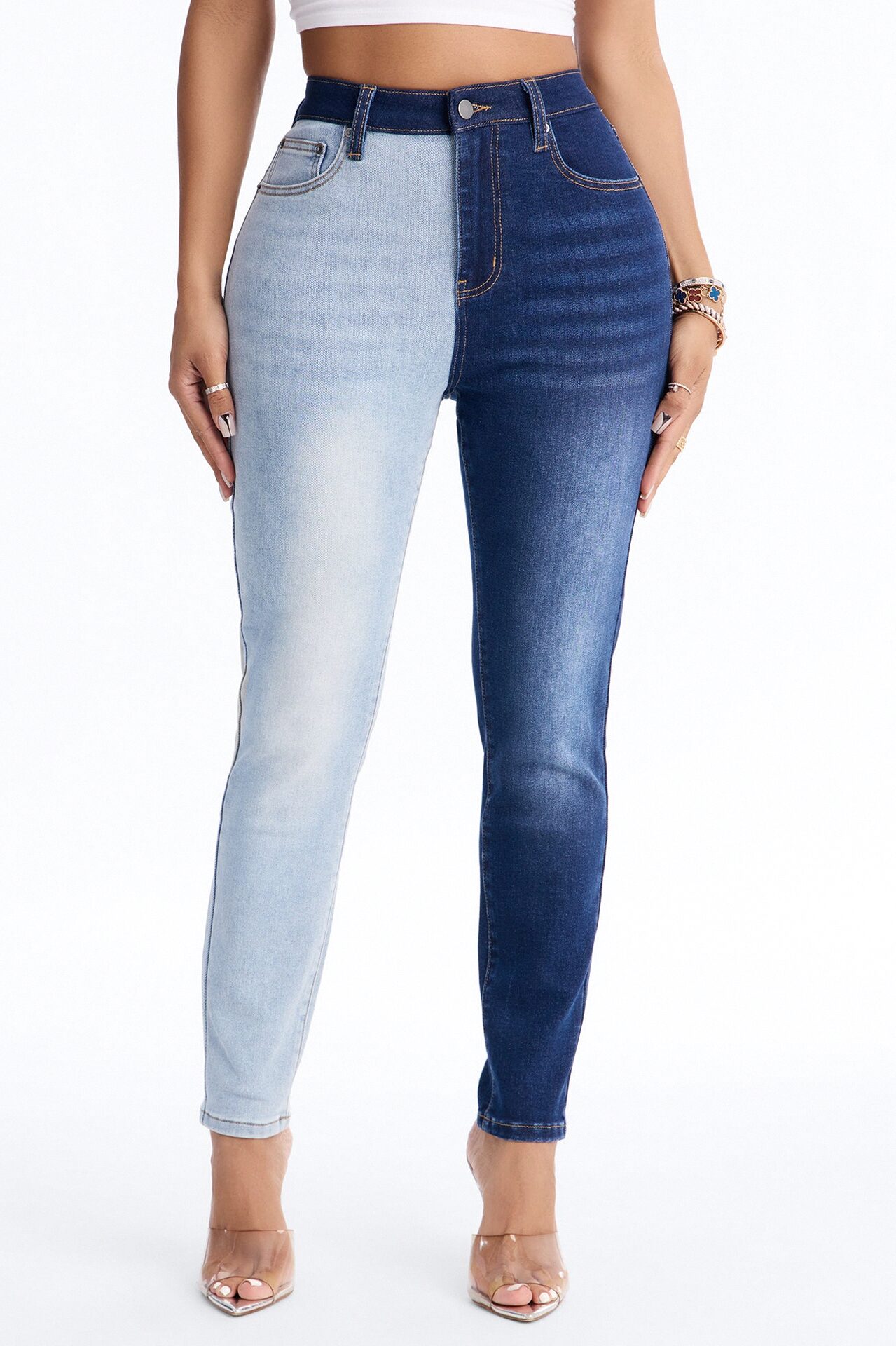 Second Guessing Stretch Skinny Jeans - Dark/Combo