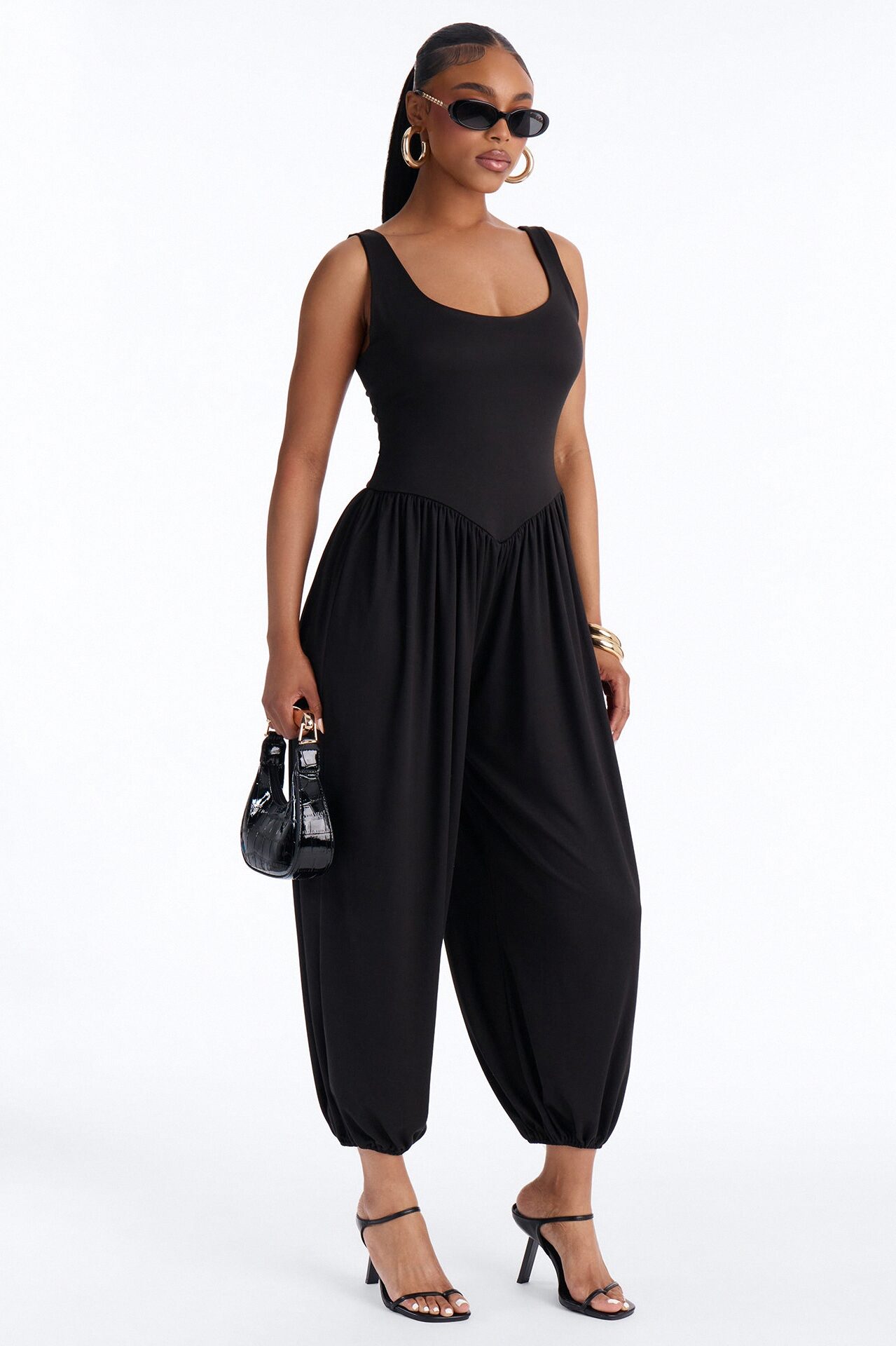 Brenna Balloon Leg Jumpsuit - Black