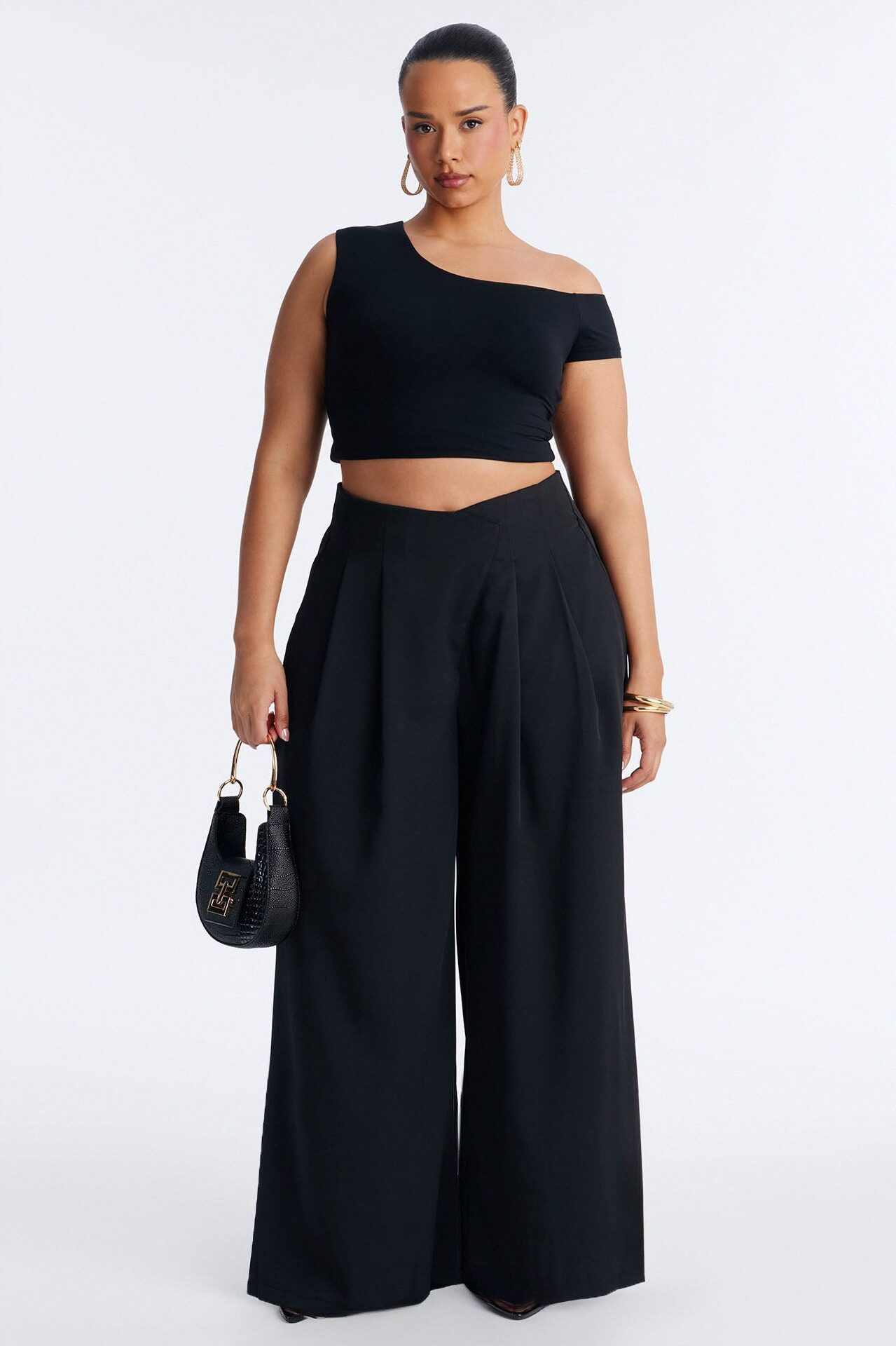 About Time Wide Leg Trousers - Black