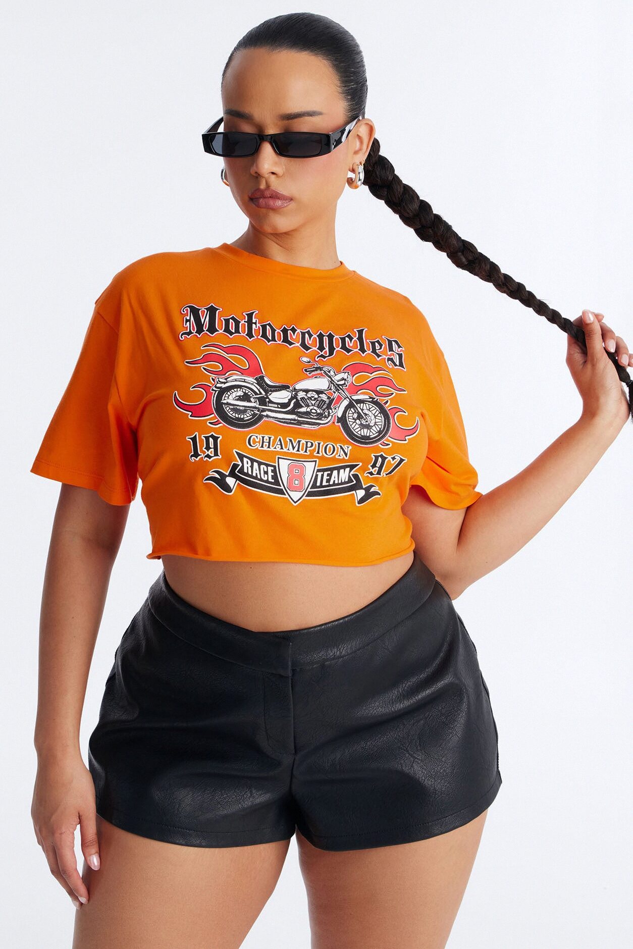 Motorcycles Champions Strappy Cropped Tee - Orange