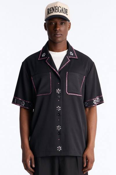 Midnight Bloom Cuban Collar Shirt - Black