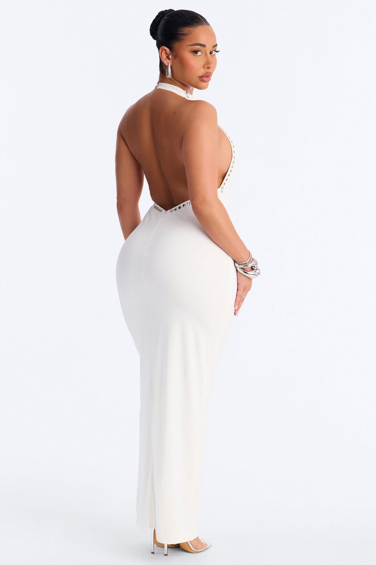 It Girl Energy Grommet Maxi Dress - White