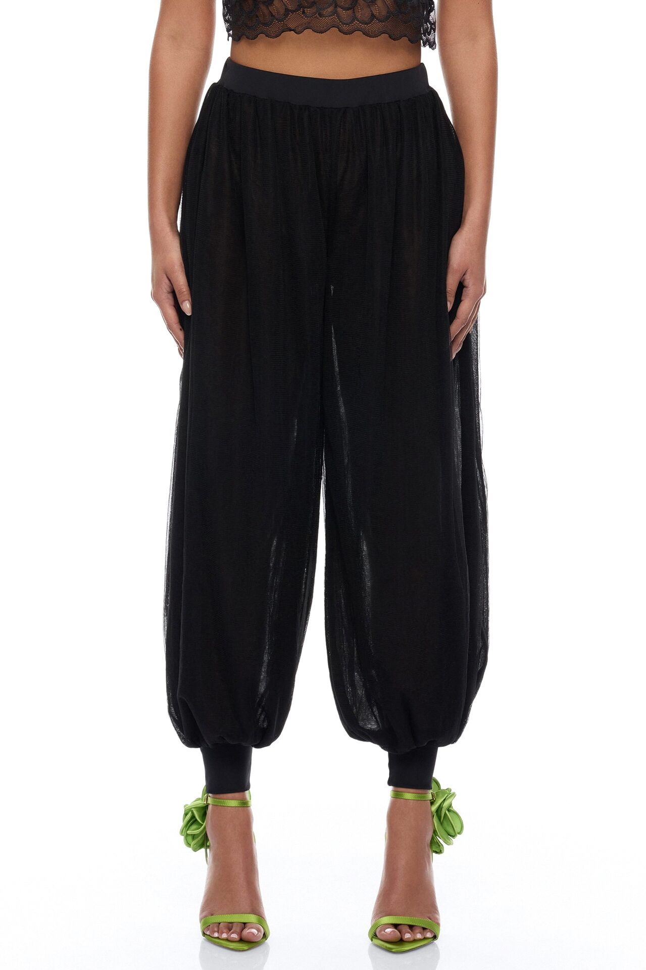 Karlee Tulle Balloon Pant - Black