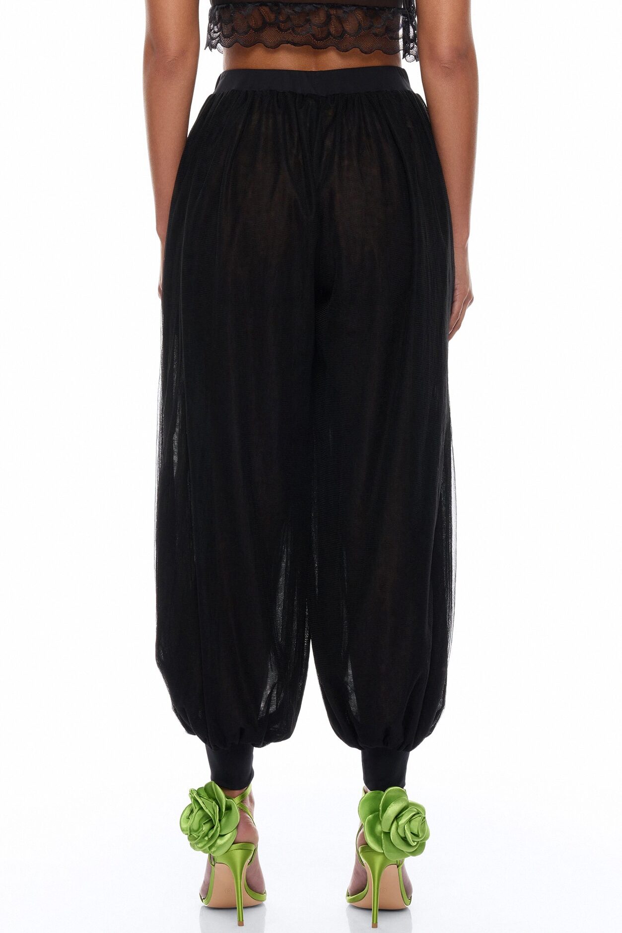 Karlee Tulle Balloon Pant - Black
