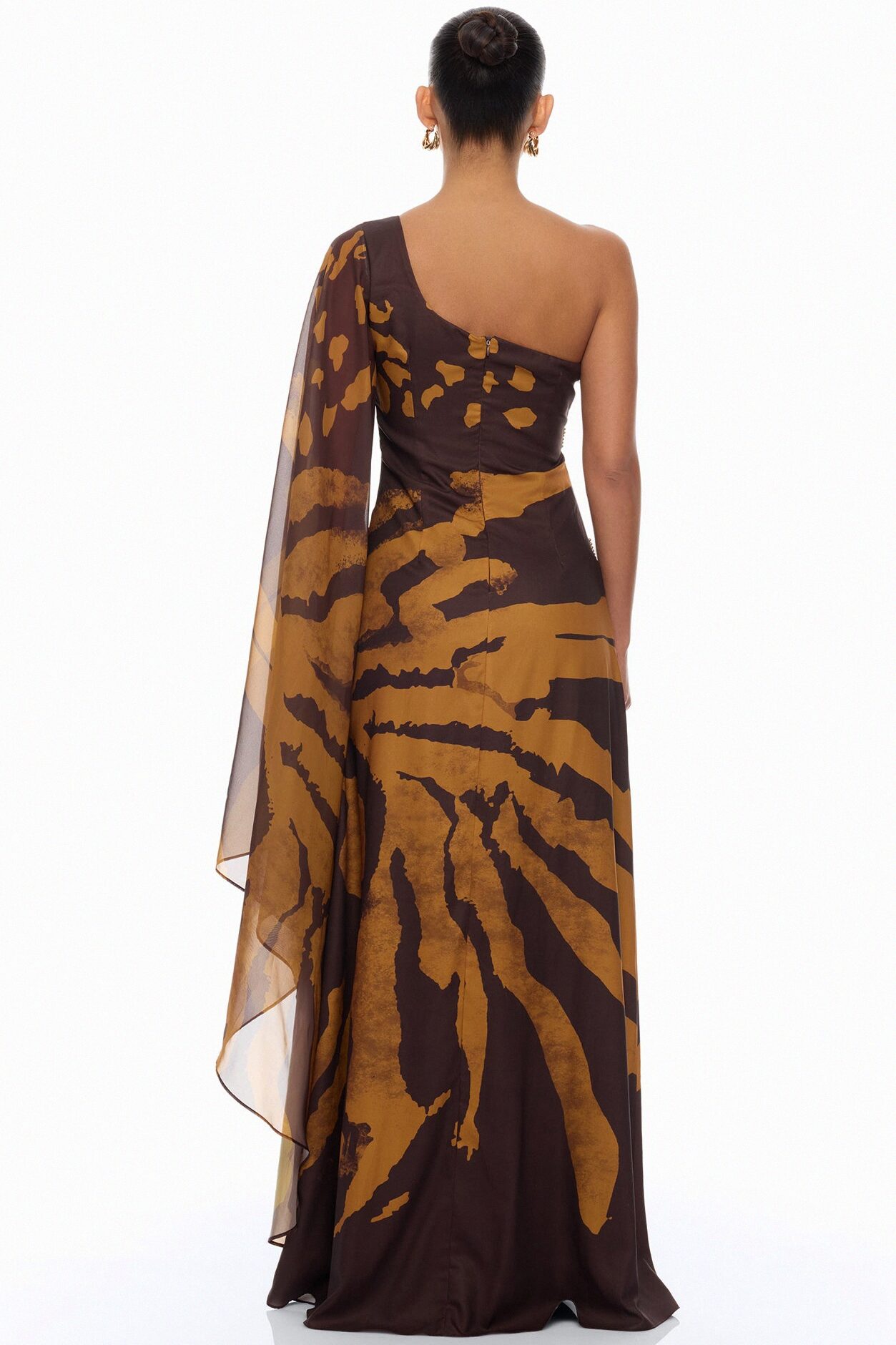 Johanna Embellished Cut Out Maxi Dress - Brown/combo