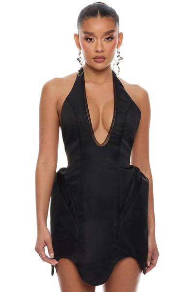 Runway Ready Halter Mini Dress - Black