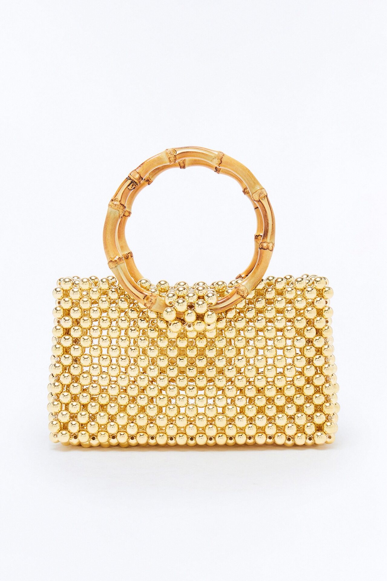 Steel The Spotlight Beaded Satchel Handbag - Gold