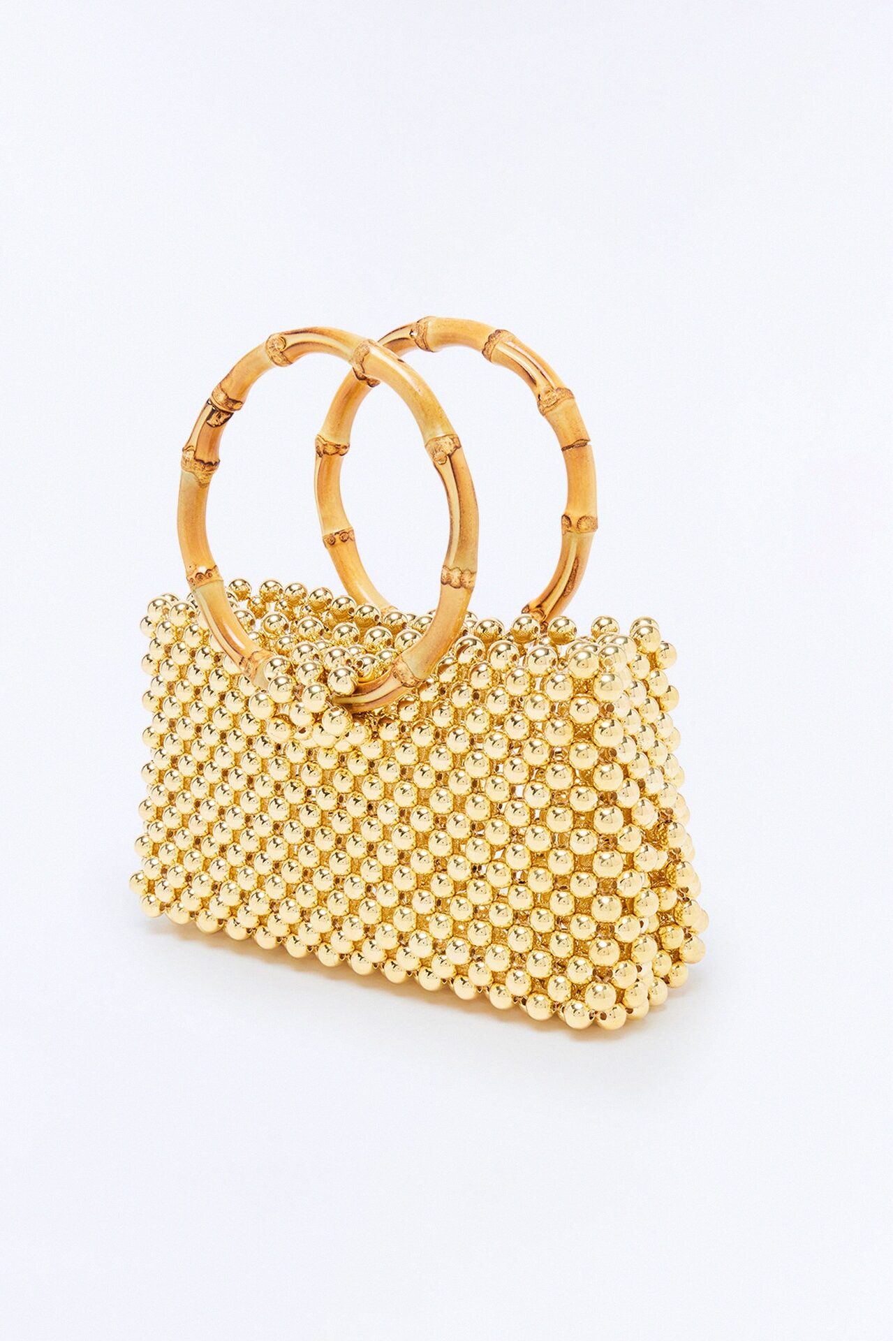 Steel The Spotlight Beaded Satchel Handbag - Gold