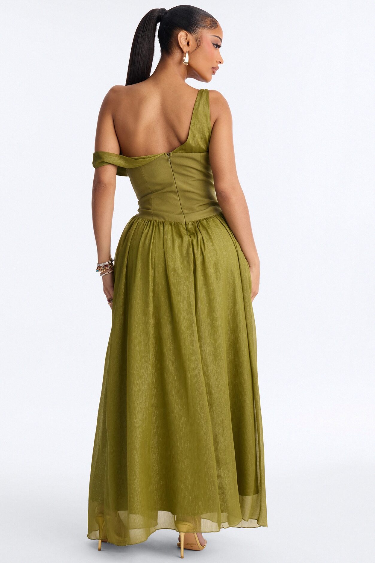 Kaia Drop Waist Gown - Sage