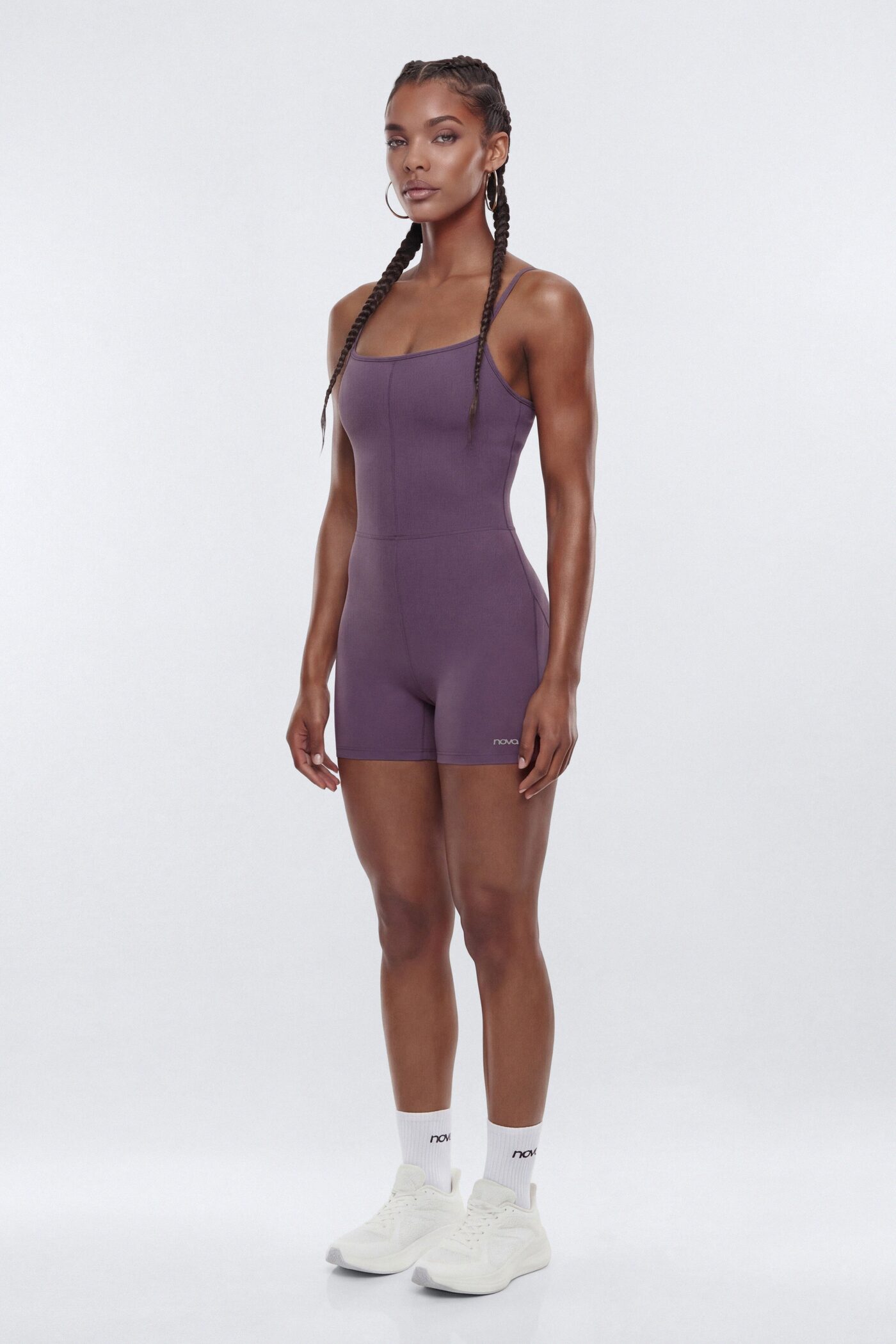 CloudForm™ 3″ Spaghetti Strap Romper - Iris