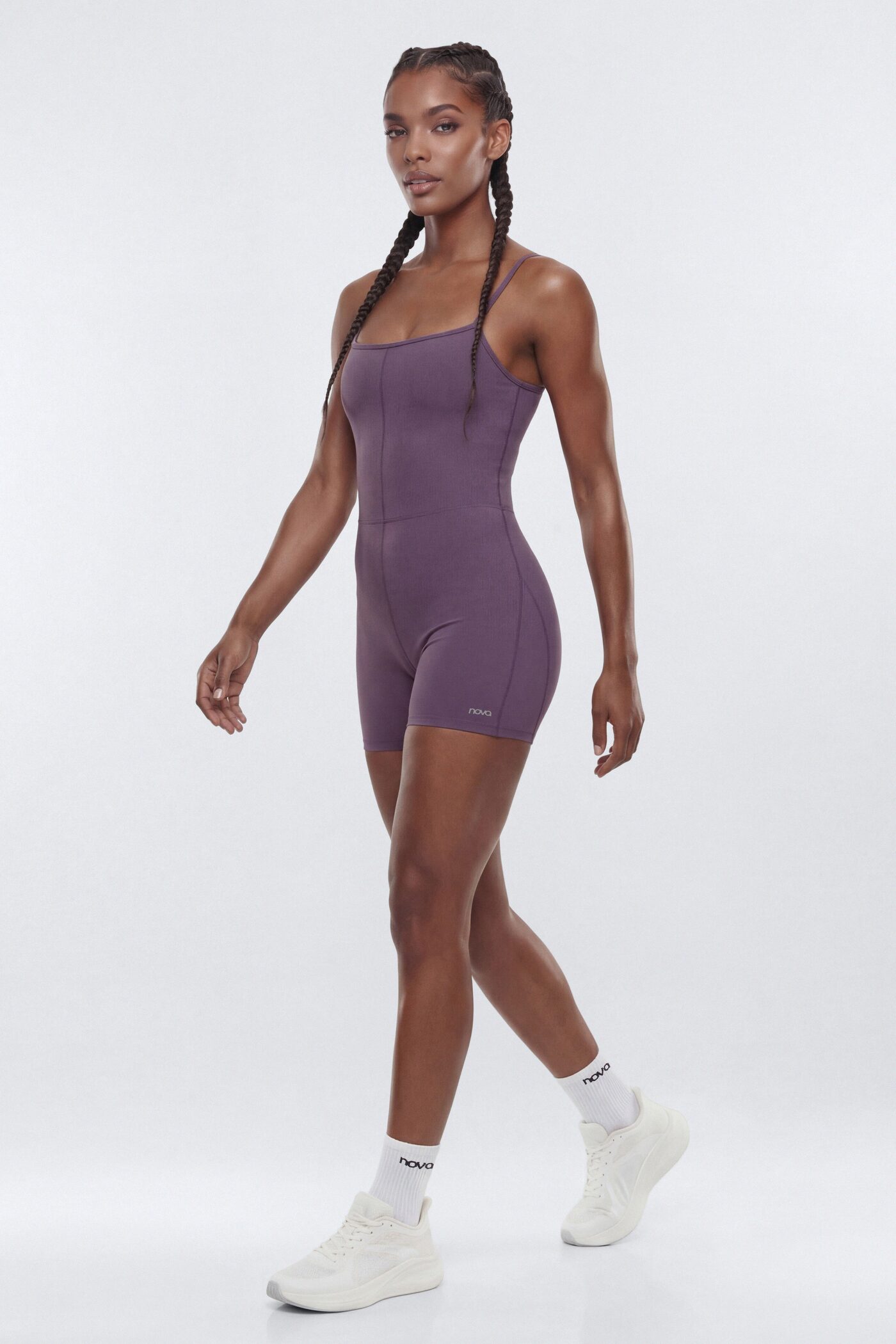 CloudForm™ 3″ Spaghetti Strap Romper - Iris