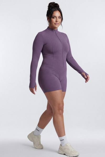 CloudForm™ 5″ Long Sleeve Active Romper - Iris