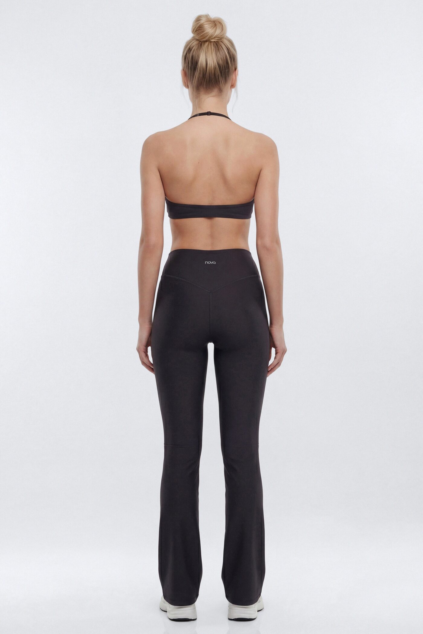 AirSculpt™ 32″ Cross Front Mid Rise Flare Legging - Black