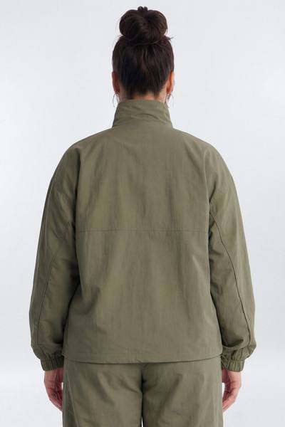CoreNylon Mock Neck Half Zip Track Jacket - Moss