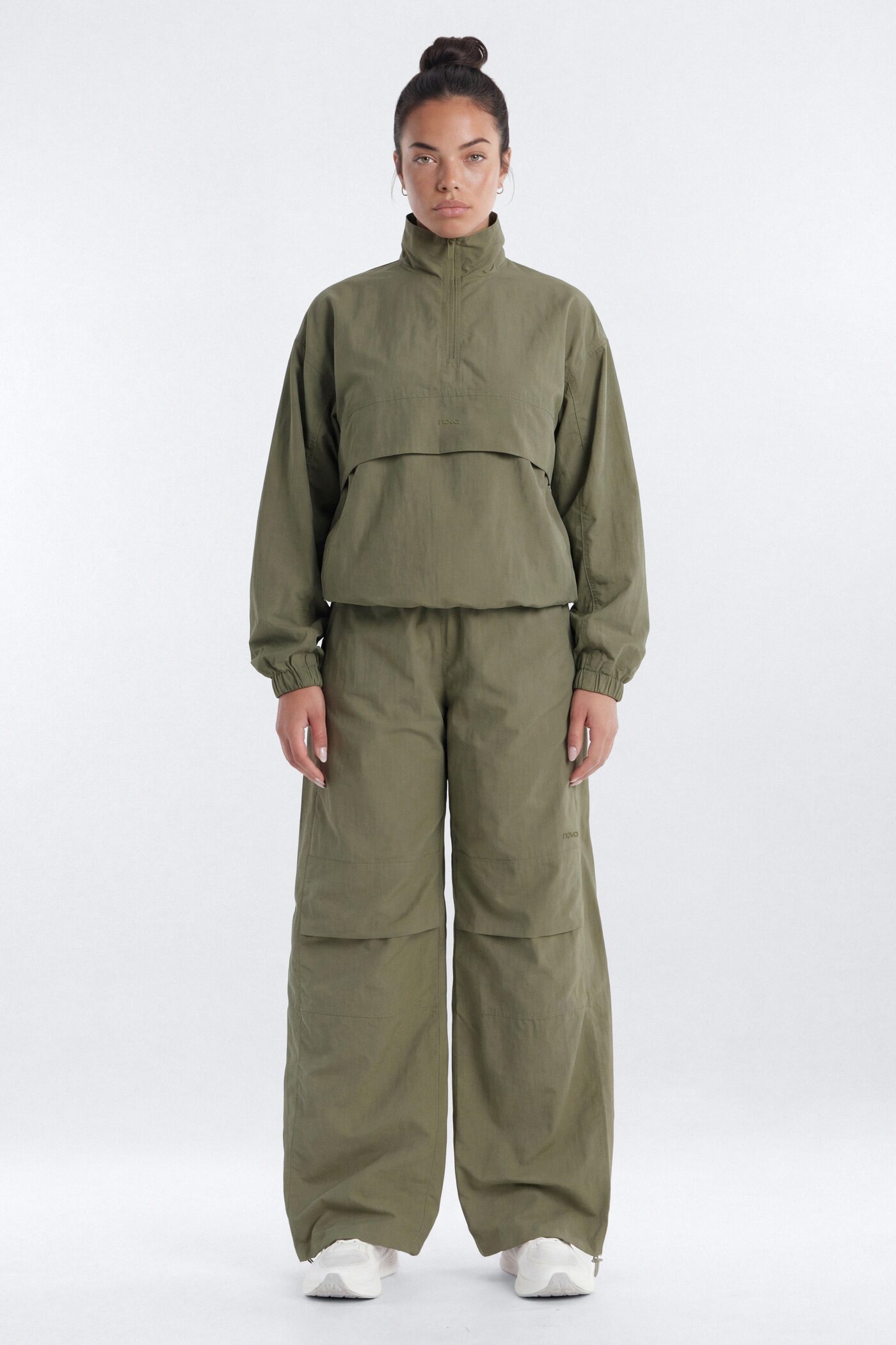 CoreNylon Mock Neck Half Zip Track Jacket - Moss