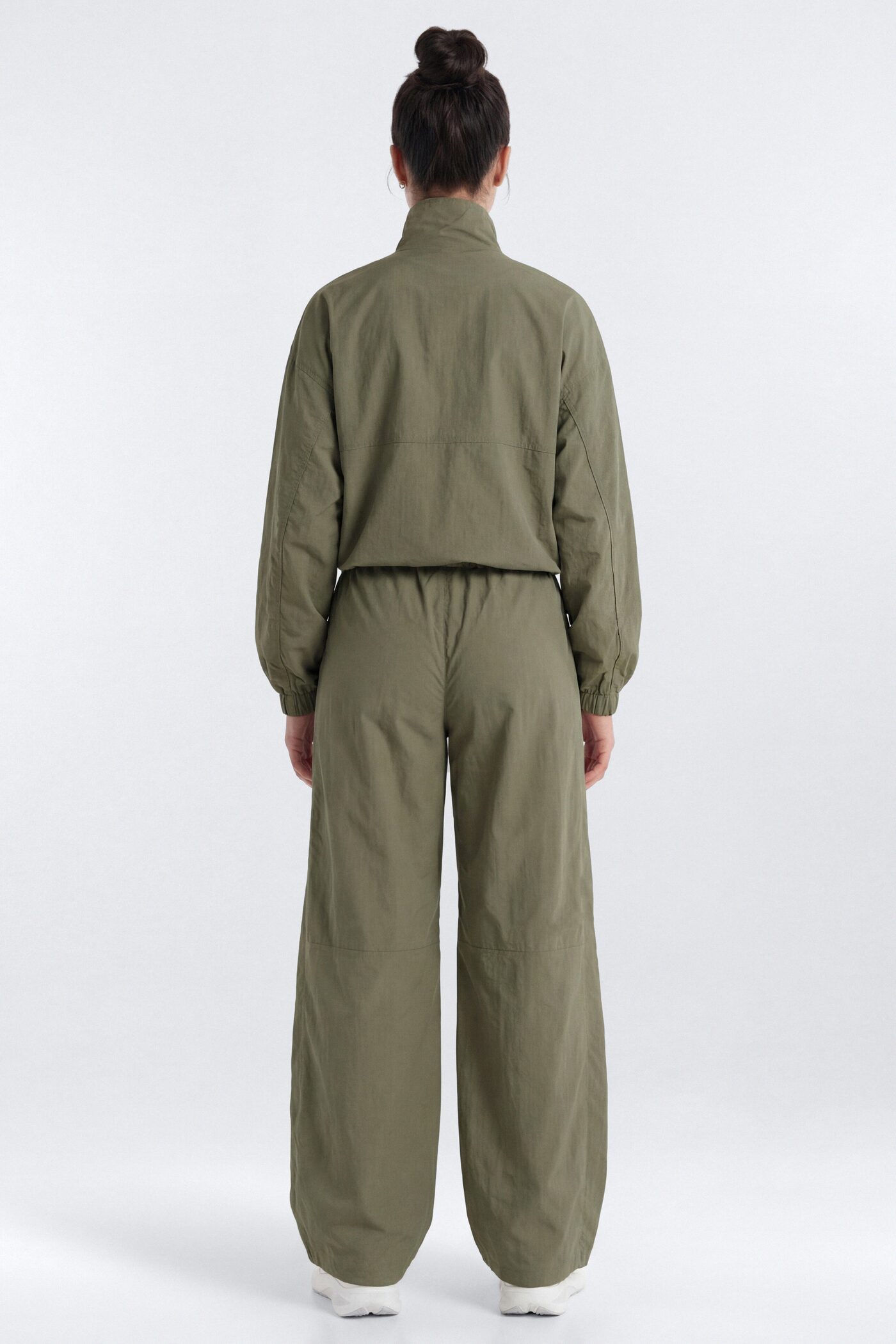 CoreNylon 32″ Wide Leg Track Pant - Moss