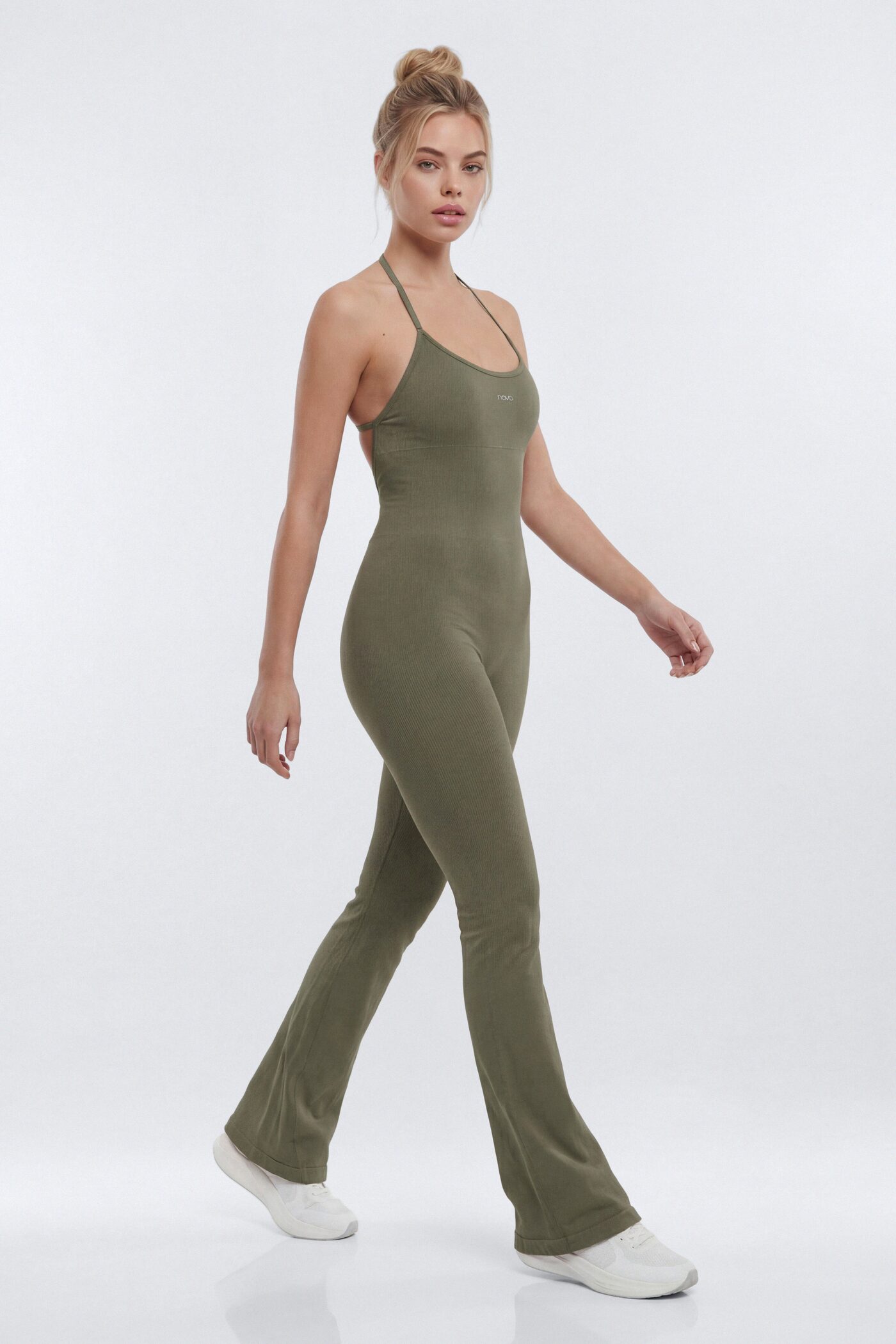 SeamlessLift™ 32″ Flare Jumpsuit - Moss