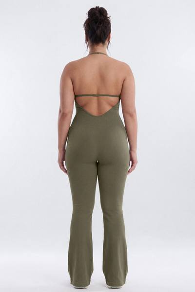 SeamlessLift™ 32″ Flare Jumpsuit - Moss