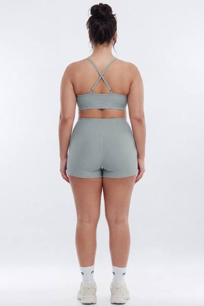 AirSculpt™ 3″ Mid Rise Biker Short - Steel