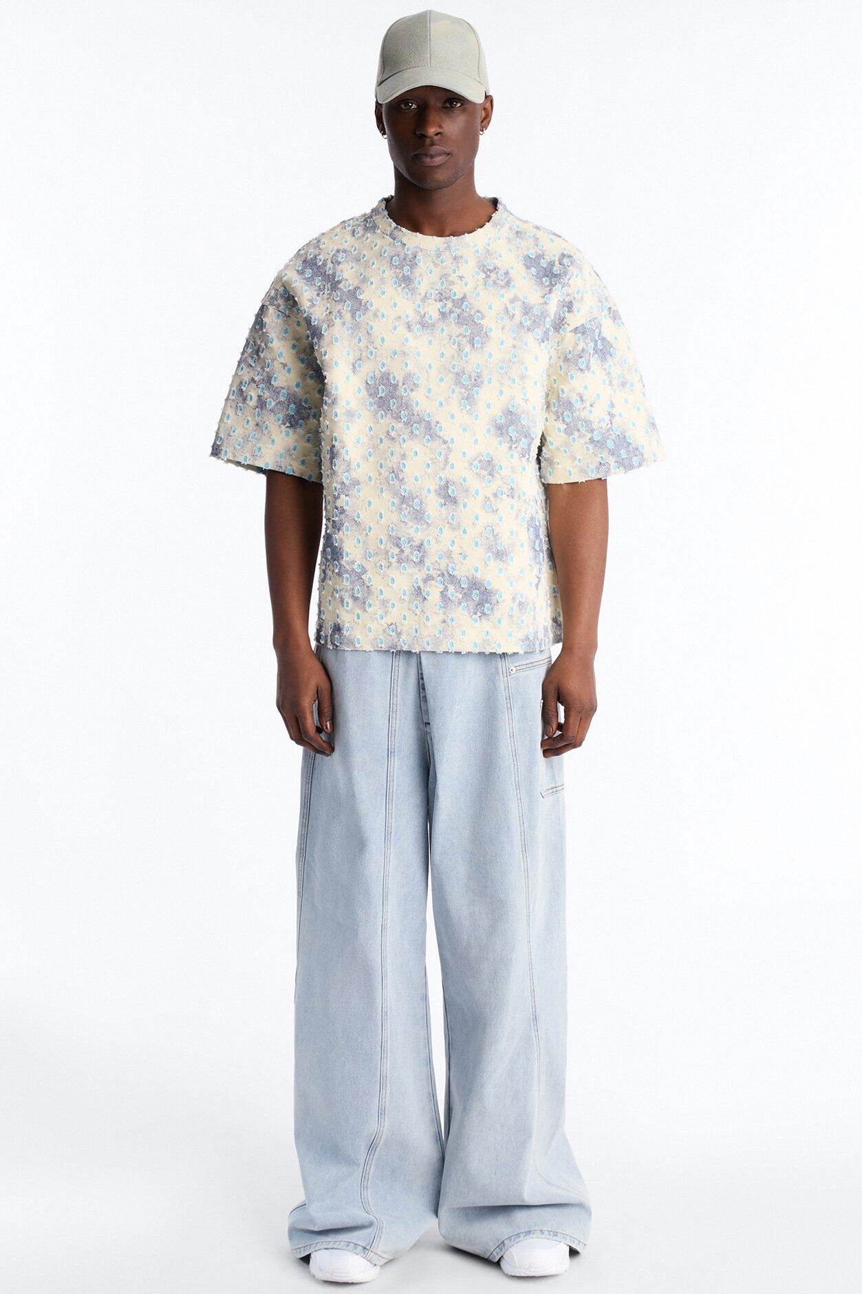 Boxy Desert Chrome Textured Shirt - White