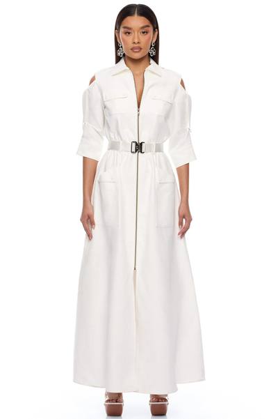 Morgan Cargo Maxi Dress - White
